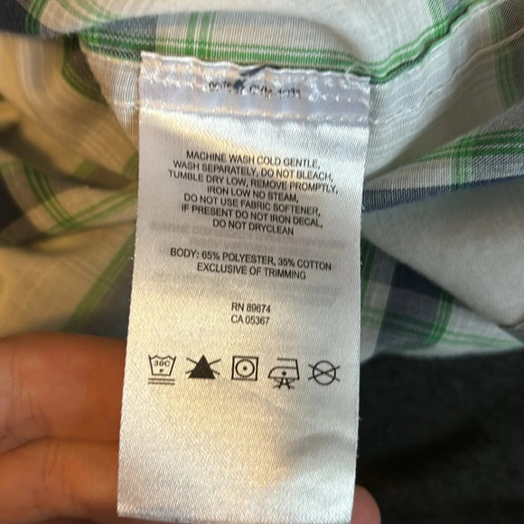Mountain HardWear men’s white plaid short sleeve button down shirt size small - Picture 8 of 8